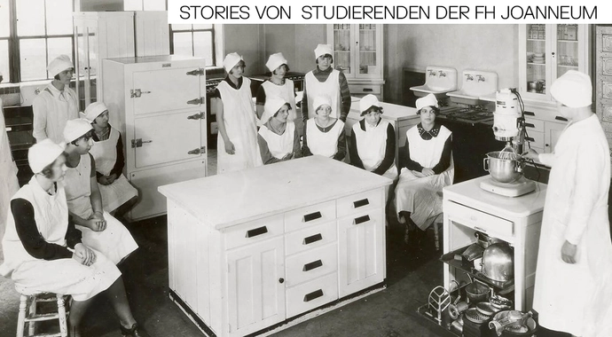 Vorführung der Kitchen Aid Küchenmaschine in einer Kochschule, USA, 1920er Jahre, Kitchen Aid Zur Geschichte der Küchenmaschine