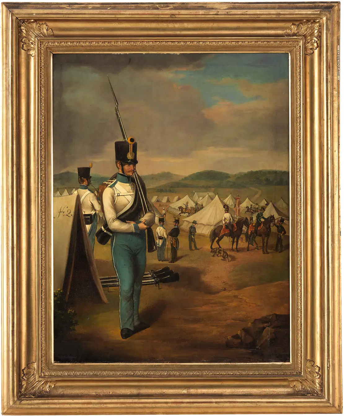 Militärisches Zeltlager bei Wien, Ölgemälde eines unbekannten Künstlers, 1845, Wien Museum  