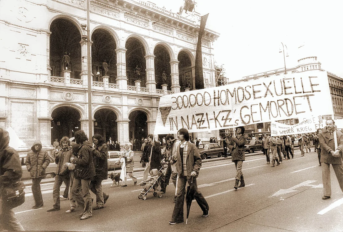 Demonstration am Ring, 1980, HOSI Wien