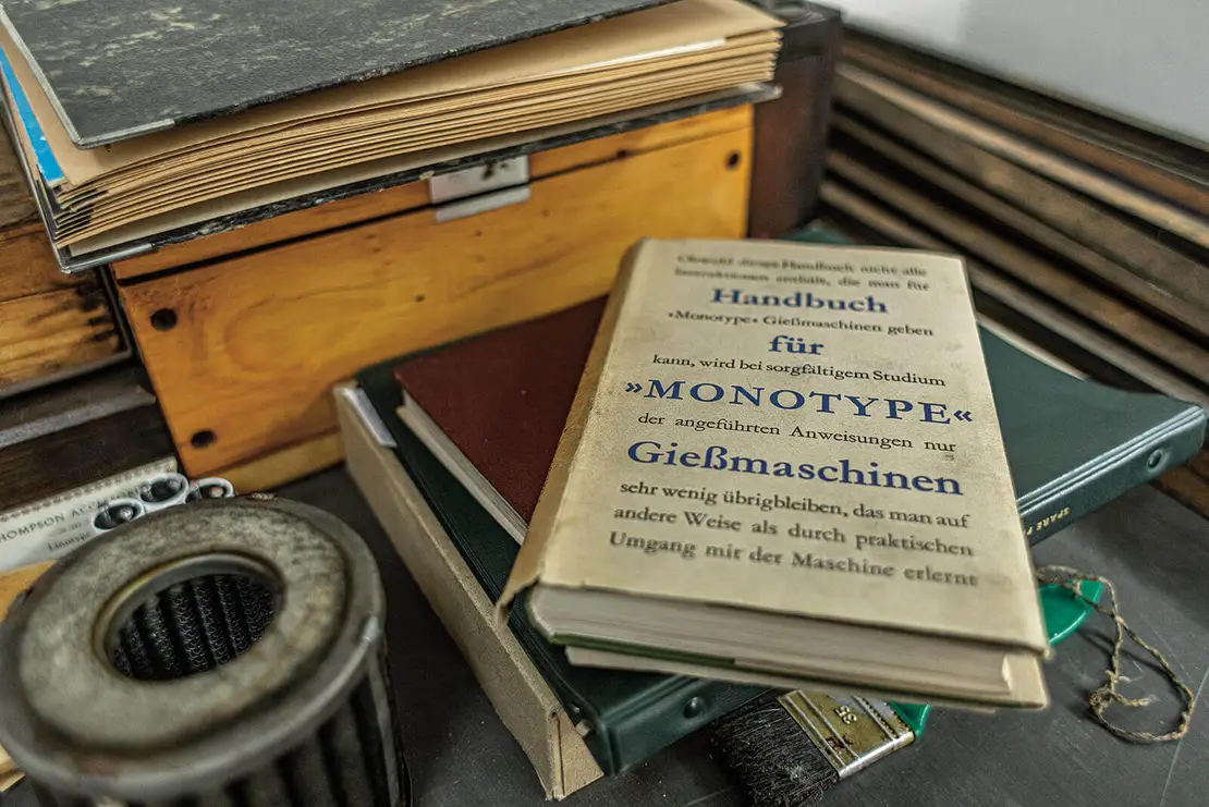 In der Offizin Haag-Drugulin, Dresden, Foto: Stephan Doleschal