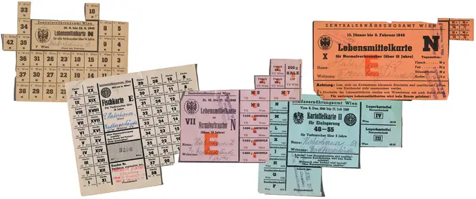 Lebensmittelkarten, 1945-49, Wien Museum