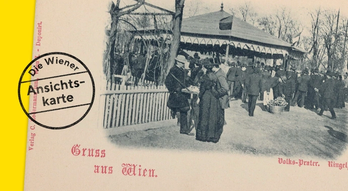 Angerers Fotografie als Ansichtskarte verlegt von Carl Ledermann (Wien), produziert um 1897. Wien Museum
