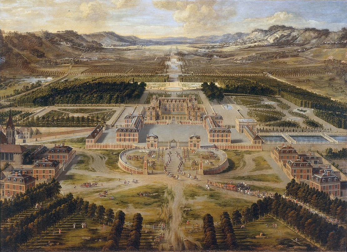 Schloss Versailles, gemalt von Pierre Patel, 1668. Musée de l‘Histoire de France, Quelle: Wikimedia Commons 
