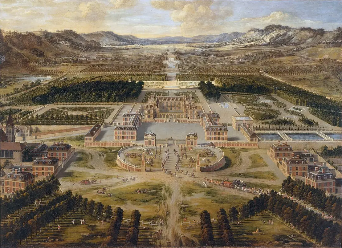 Schloss Versailles, gemalt von Pierre Patel, 1668. Musée de l‘Histoire de France, Quelle: Wikimedia Commons  