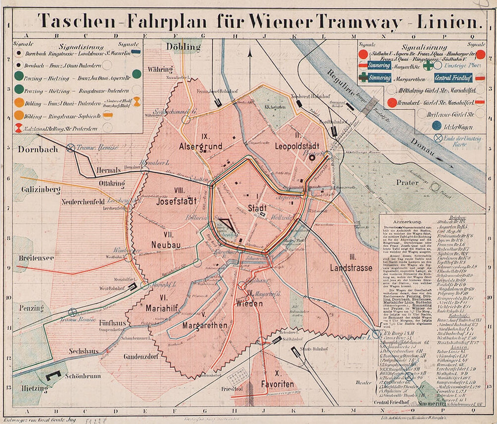 Netzplan der Wiener Tramway-Linien, 1877-1881, Wien Museum 