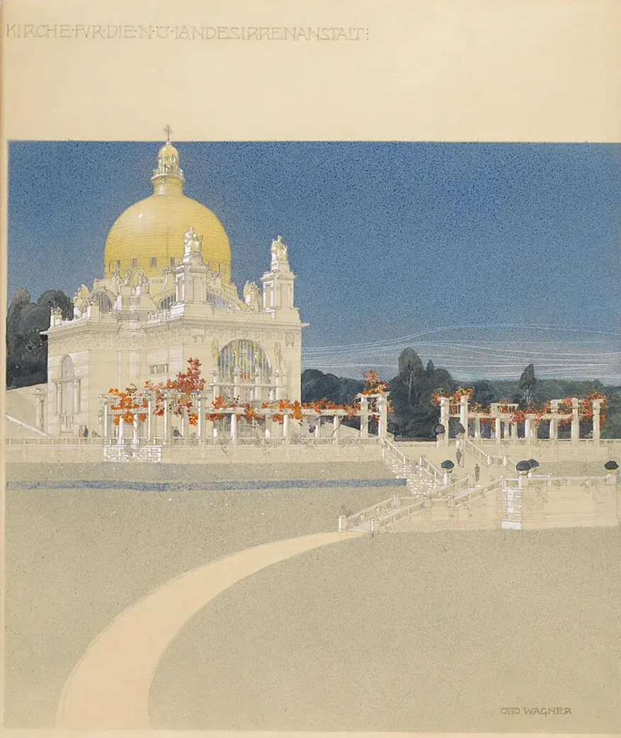 Kirche St. Leopold am Steinhof, Wettbewerbsprojekt, Perspektive, Wien Museum  