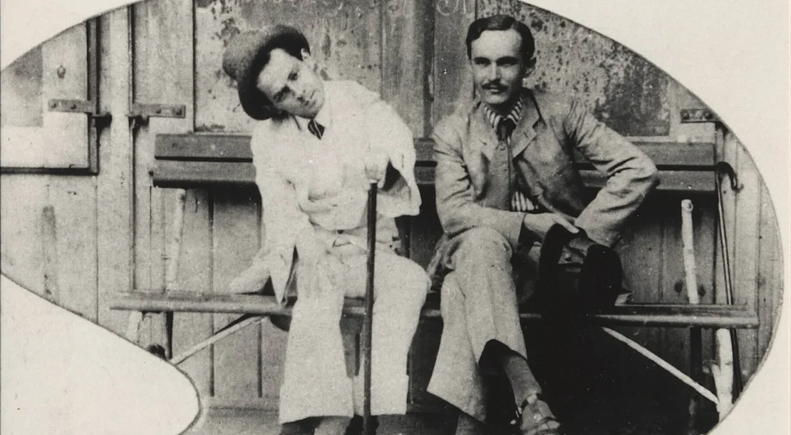 Erwin Dominik Osen (?), Egon Schiele und Anton Peschka in Krumau, 1910, Foto: Wien Museum © Privatarchiv  