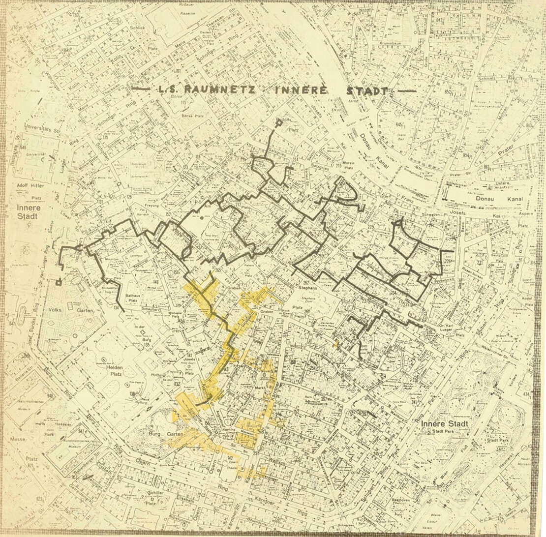Der Plan zeigt den Ausbauzustand von 12. August 1944. Quelle: WStLA