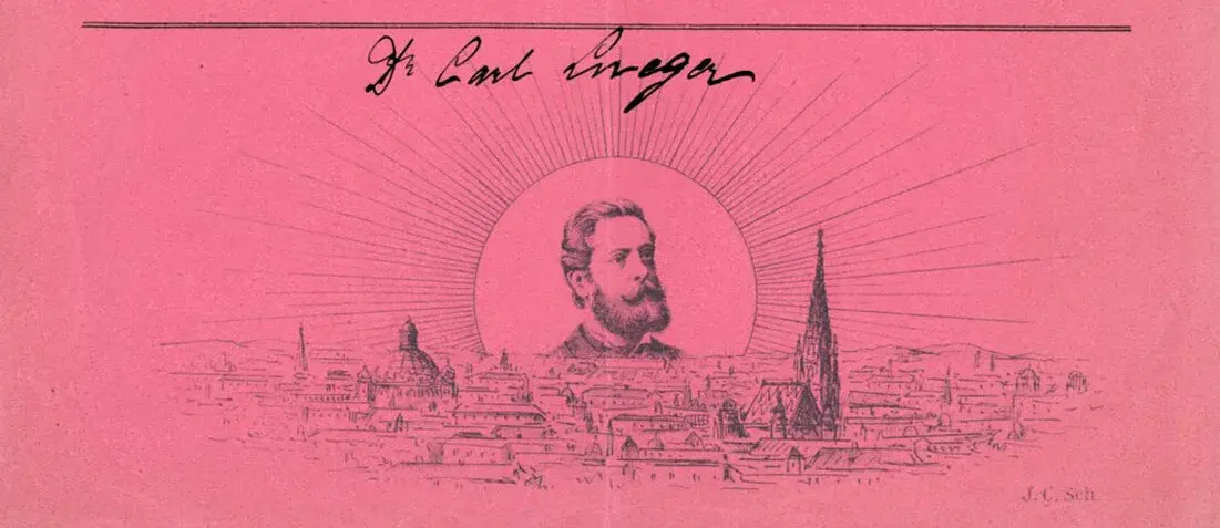 Stimmzettel zur Wahl des 1. Vizebürgermeisters (erste Abstimmung) mit Porträt Luegers (Ausschnitt), 1895, Wien Museum