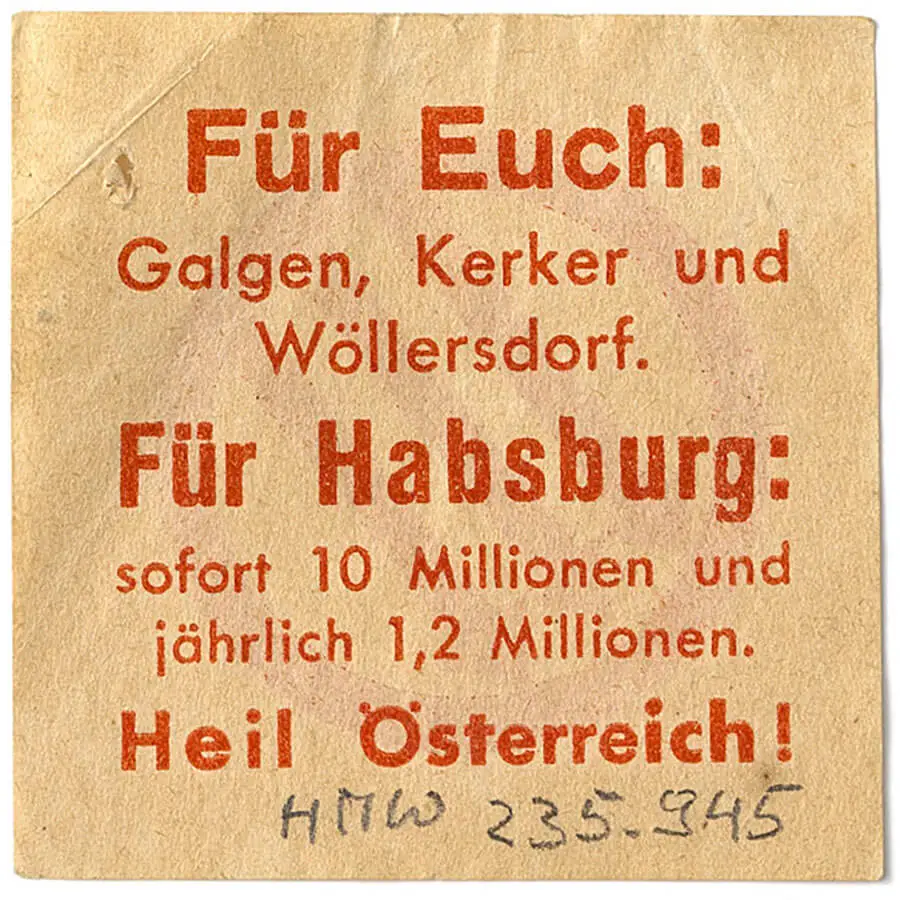 Streuzettel der Sozialdemokratischen Arbeiterpartei, 1933-38, Wien Museum, Inv.-Nr. 235945