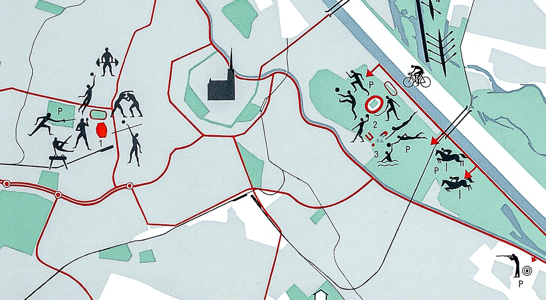 Abbildung aus dem Buch „Wien meldet seine Kandidatur für die Olympischen Spiele 1964“, 1958, Foto: Stephan Doleschal