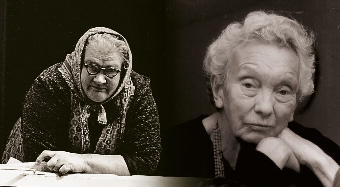 Links: Hausbesorgerin am Fenster, Wien-Erdberg, 1950, Foto: Franz Hubmann/Imagno/picturedesk.com, Rechts: Ilse Helbich, Foto: Privat