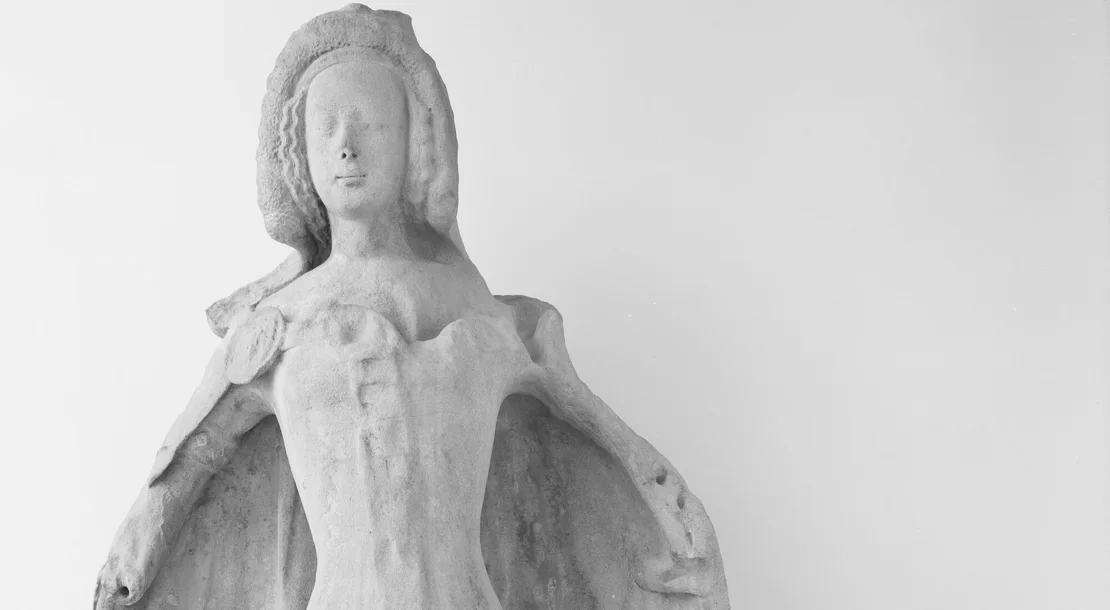 Katharina von Böhmen, von der Westfassade von St. Stephan, um 1359–1363, Kalksandstein, Wien Museum  