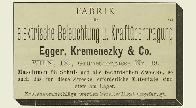 Anzeige aus: Der Bautechniker 1884, Seite 12, ANNO/ÖNB