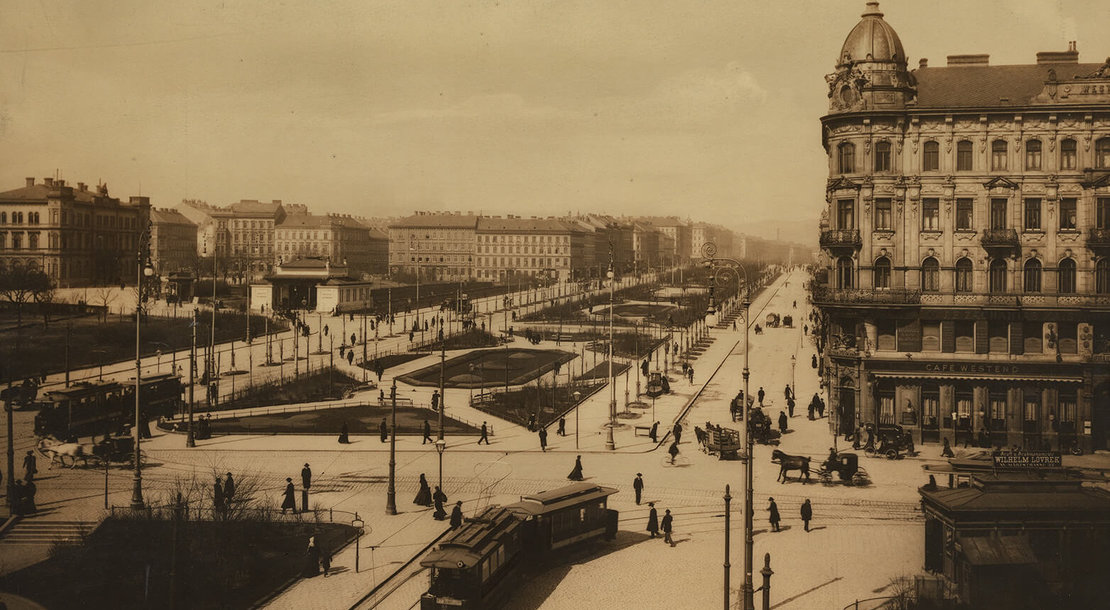 Kreuzung Neubaugürtel–Mariahilferstraße mit Westbahnhof und Stadtbahnstation, um 1905, Foto: unbekannt, Wien Museum, Inv.-Nr. 57103 