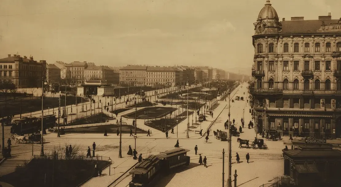 Kreuzung Neubaugürtel–Mariahilferstraße mit Westbahnhof und Stadtbahnstation, um 1905, Foto: unbekannt, Wien Museum, Inv.-Nr. 57103  