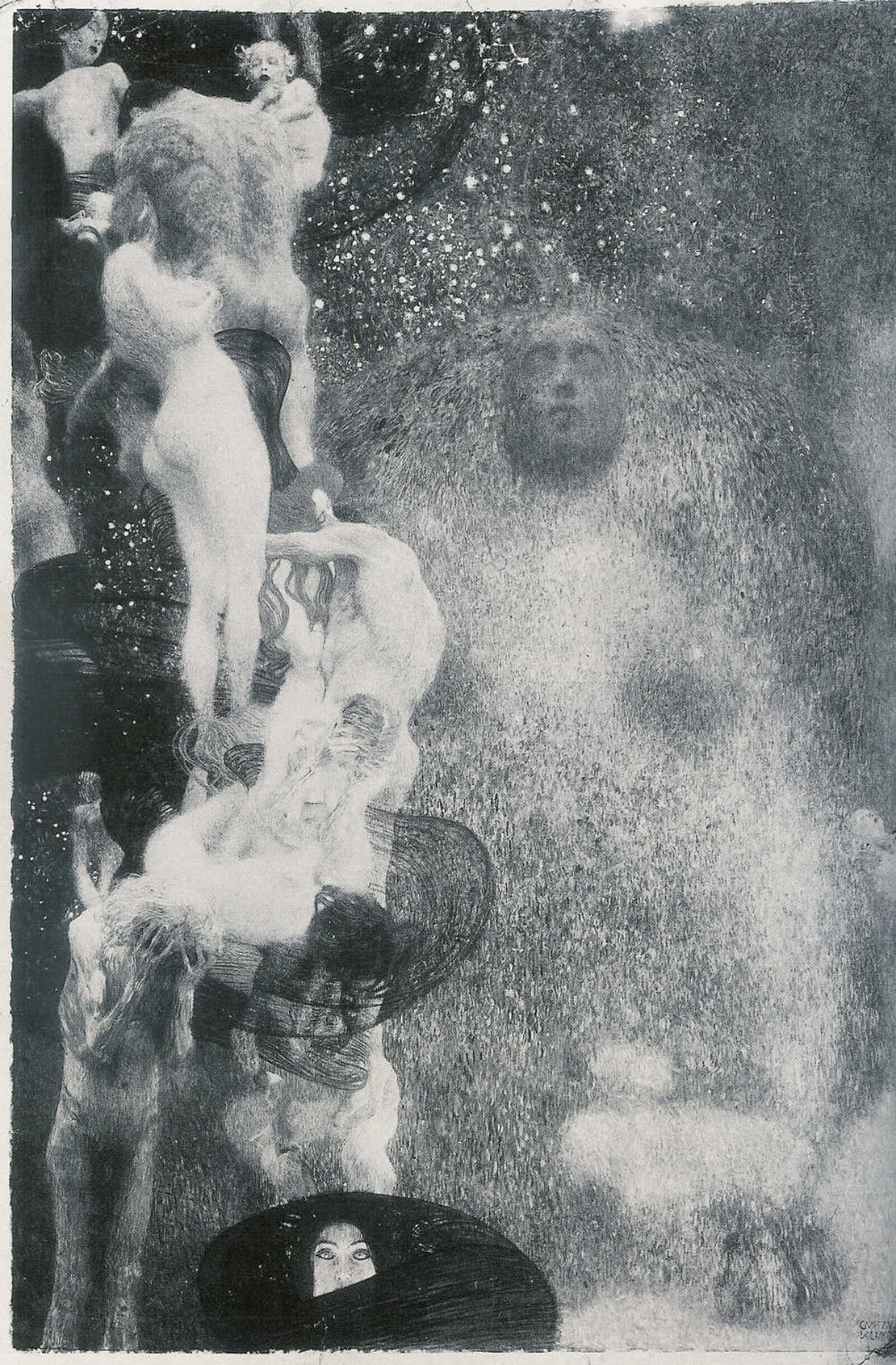 Gustav Klimt: Die Philosophie, 1900-07, 1945 auf Schloss Immendorf in Niederösterreich verbrannt 