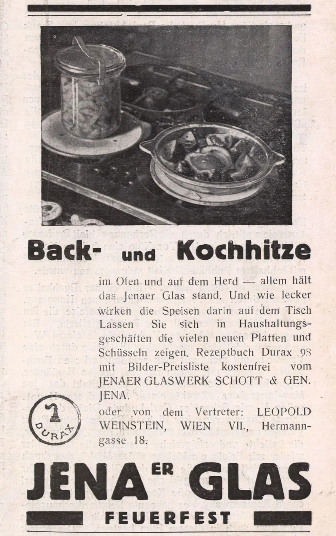 Werbung für Jenaer Glas, in: Illustriertes Familienblatt, H. 21, 1932, ANNO/ÖNB  