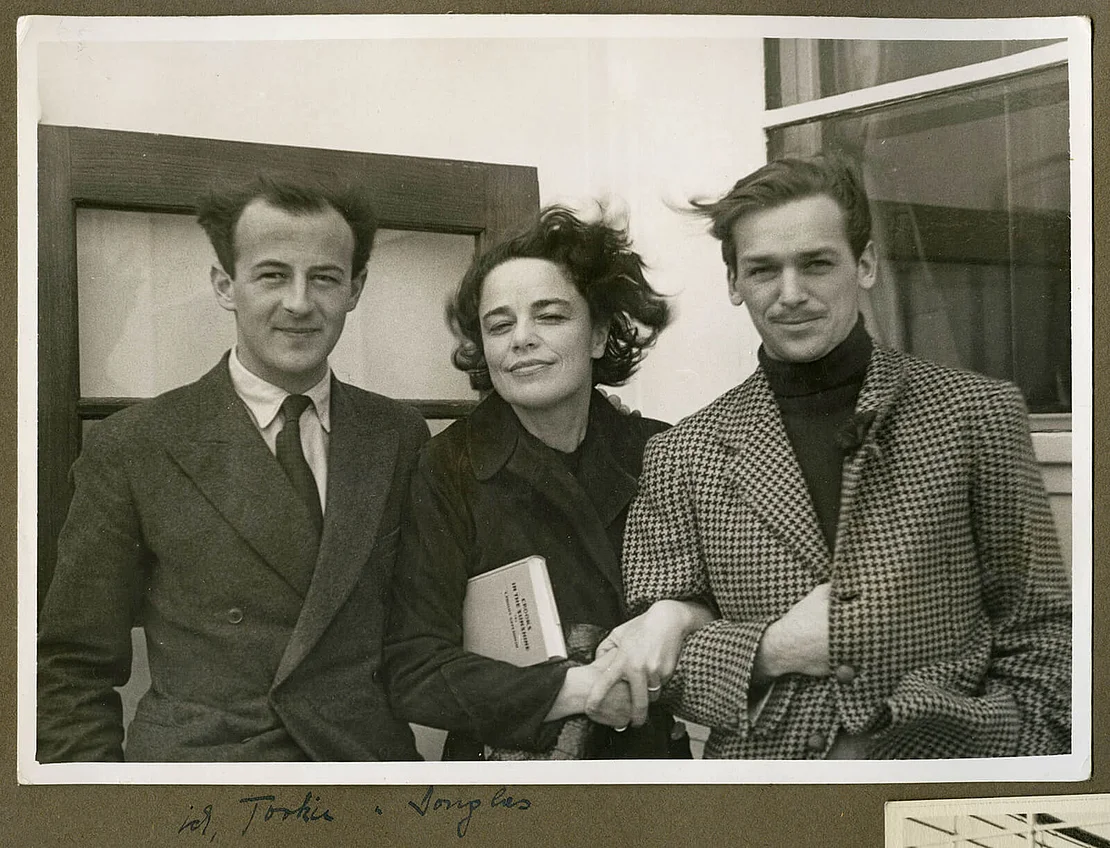 Wetti an Borad der SS Bremen auf der Reise nach New York, mit Gräfin Edith (Tookie) Zoppola, und dem Schauspieler Douglas Fairbanks, Jr., Dezember 1933. © Michael Huey und Familienarchiv Witt-Dörring
