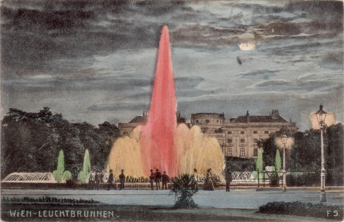 Wien – Leuchtbrunnen, 1907, Hersteller: F. S. W., Wien, Sammlung Payer 