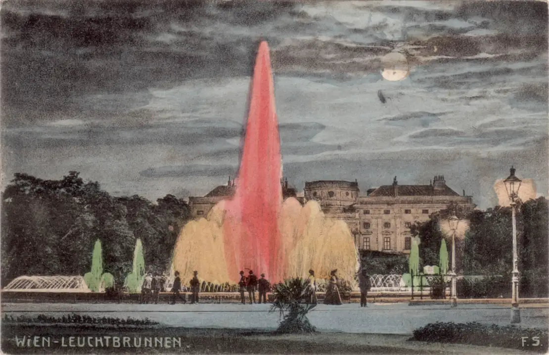 Wien – Leuchtbrunnen, 1907, Hersteller: F. S. W., Wien, Sammlung Payer