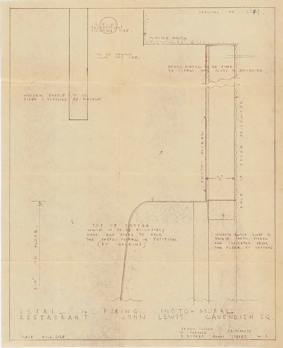 Franz Singer und William Crabtree: Entwurf für Hängung der Fotomontage, 1938/39, 22,2 x 12 cm, Wien Museum © Daniela Singer  