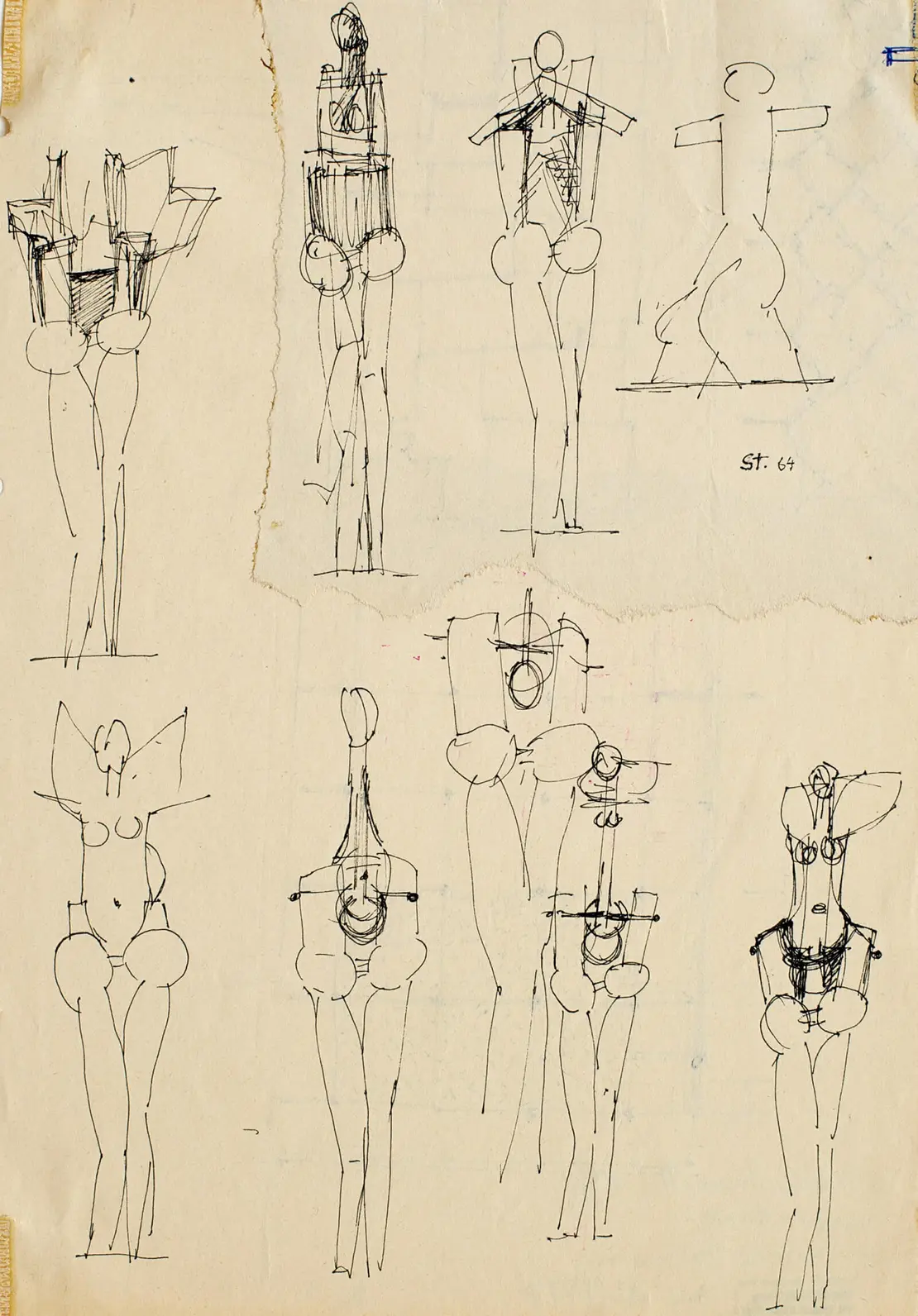 Oswald Stimm, Werkzeichnung, 1964