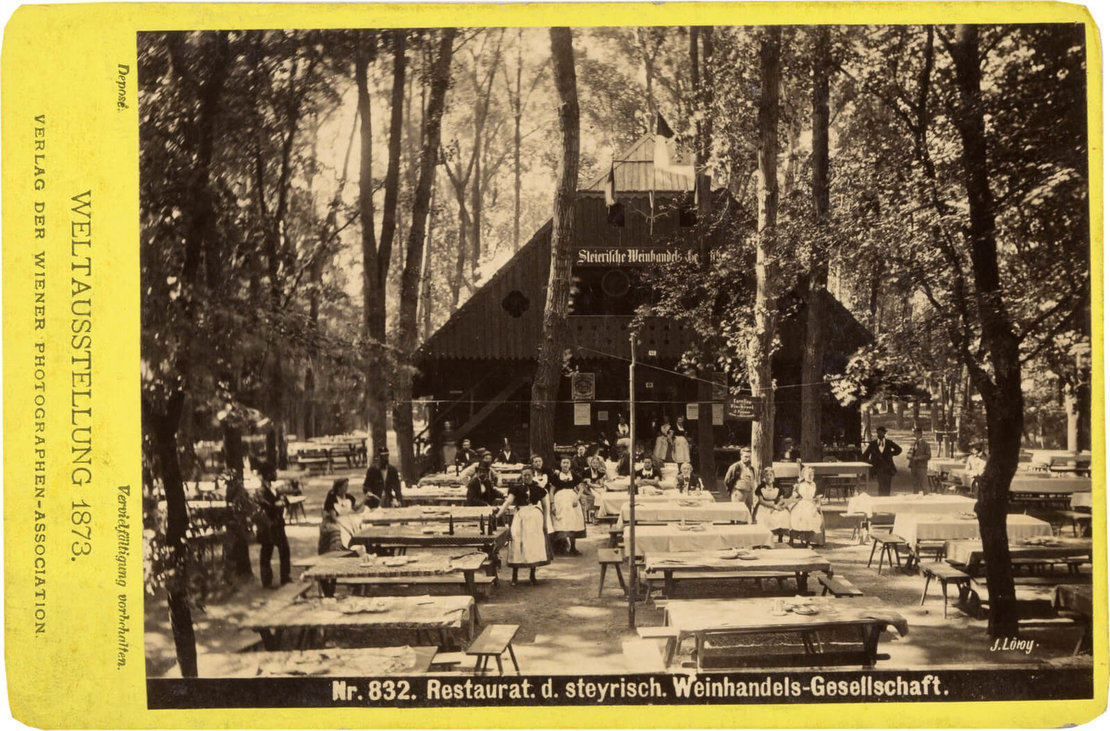 Restauration der Steirischen Weinhandels-Gesellschaft auf der Wiener Weltausstellung, 1873, Verlag der Wiener Photographen-Association, Wien Museum 