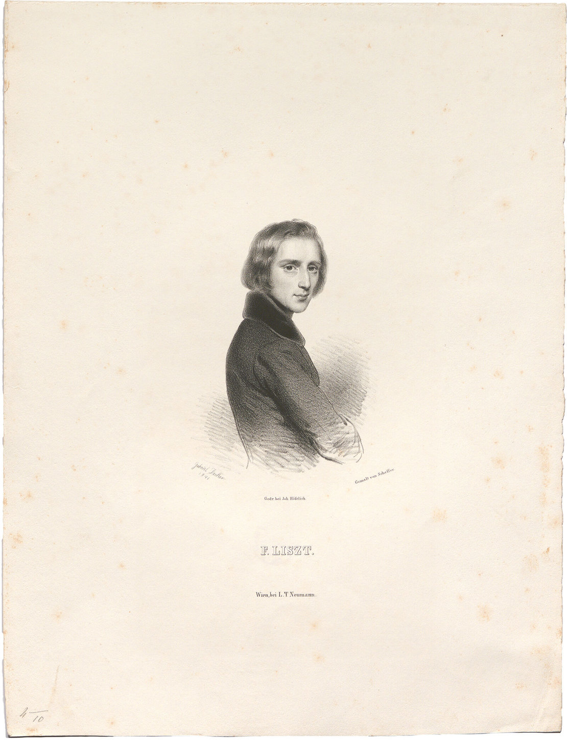 Wollte mit Kertbeny lieber nichts zu tun haben: Komponist Franz Liszt, Lithografie von Gabriel Decker, 1856 Wien Museum Inv.-Nr. W 3974 