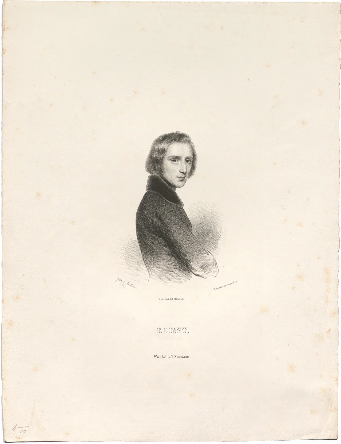 Wollte mit Kertbeny lieber nichts zu tun haben: Komponist Franz Liszt, Lithografie von Gabriel Decker, 1856 Wien Museum Inv.-Nr. W 3974  