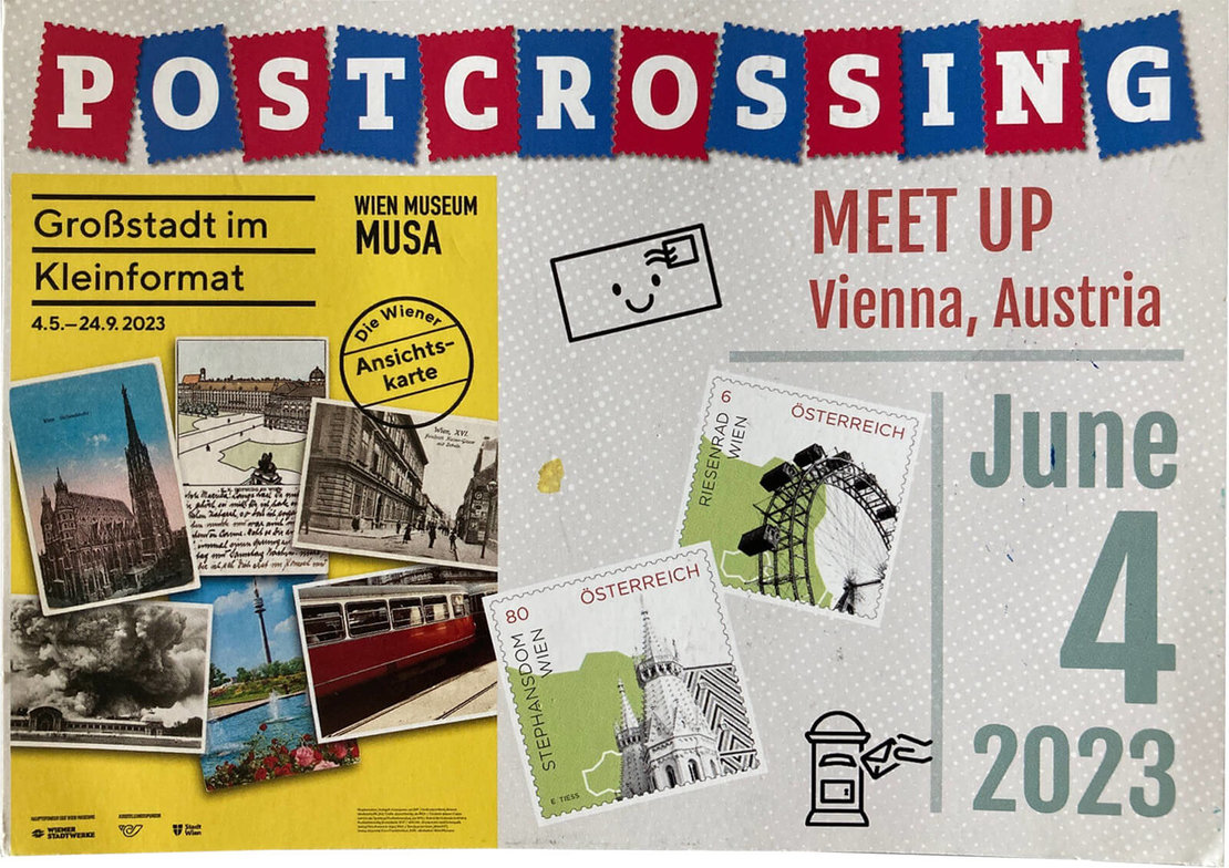 Einladungen zu Meetups der Postcrossing-Community 