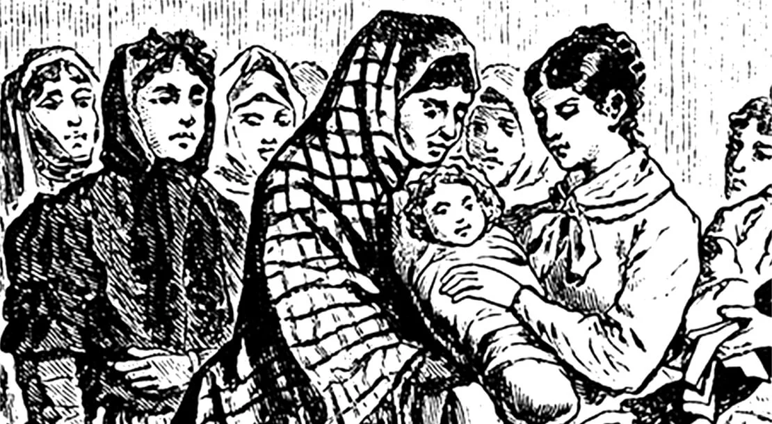 Gustav Zafaurek, Wiener Bilder: Aus der Niederösterreichischen Landes-Findelanstalt, Illustrirte Zeitung (Ausschnitt), 15. Mai 1886, Bezirksmuseum Josefstadt