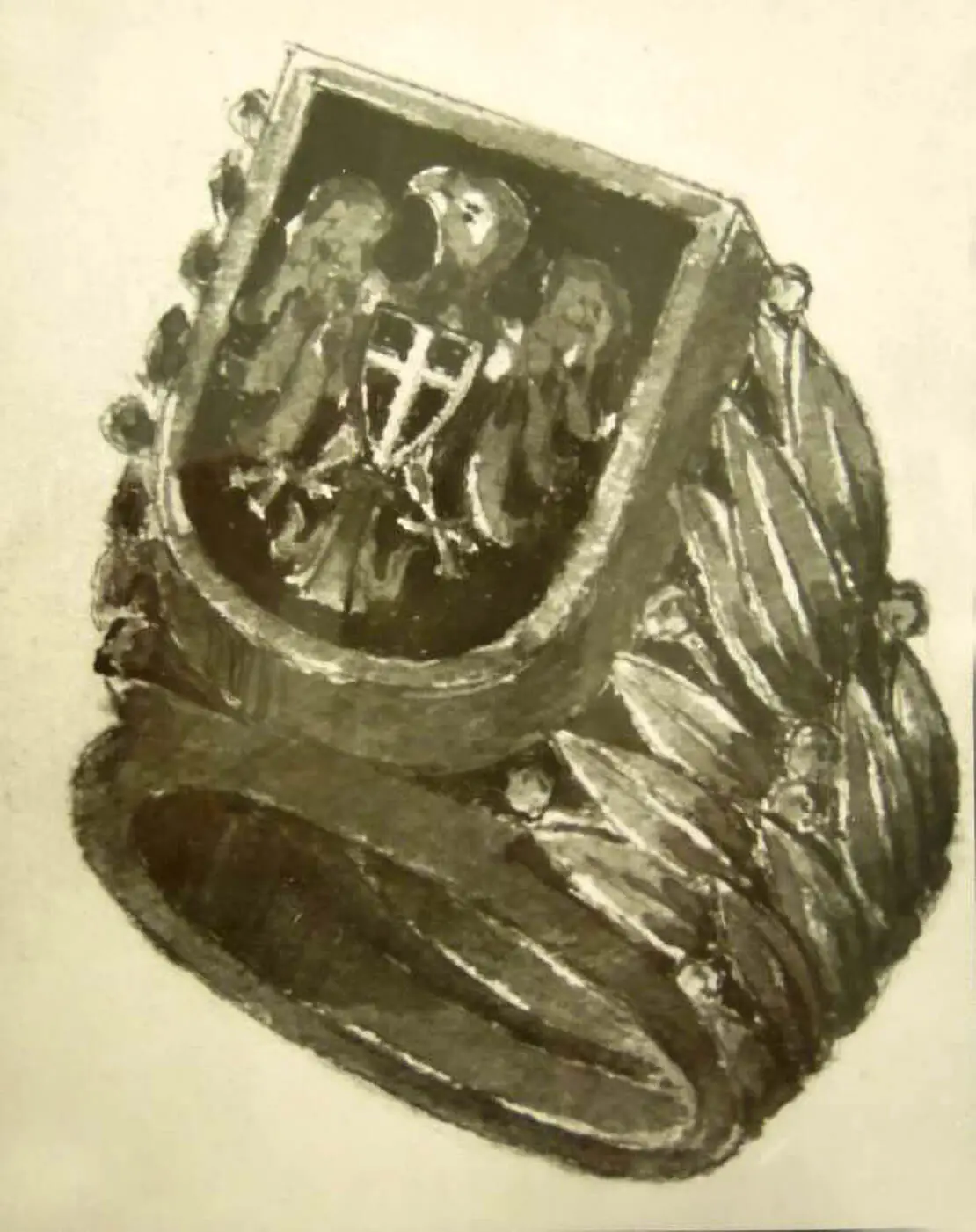 Foto eines Aquarellentwurfs des nach Kriegsende neu zu schaffenden Ehrenrings der Stadt Wien, Nachlass Oswald Haerdtl, Architekturzentrum Wien, Sammlung