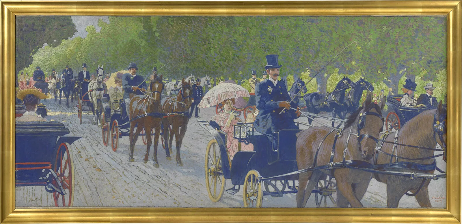 Maximilian Lenz, Praterfahrt, Öl auf Leinwand, 1900, Wien Museum  