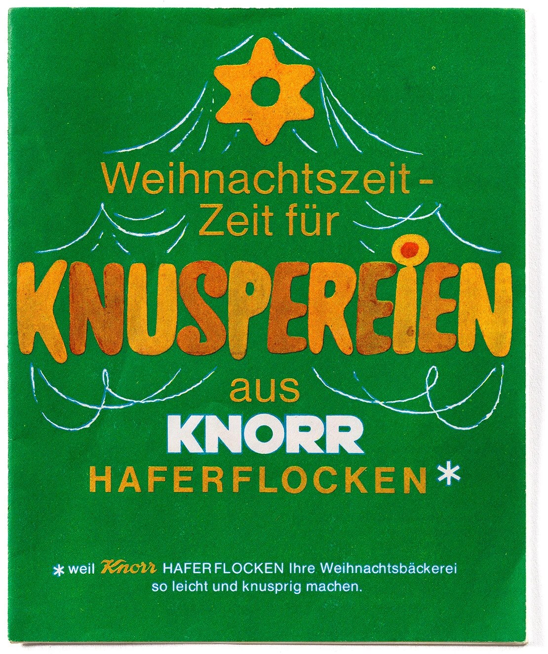 Rezeptbroschüre der Firma Knorr für Weihnachtsbäckerei aus Haferflocken, um 1970, Wien Museum  