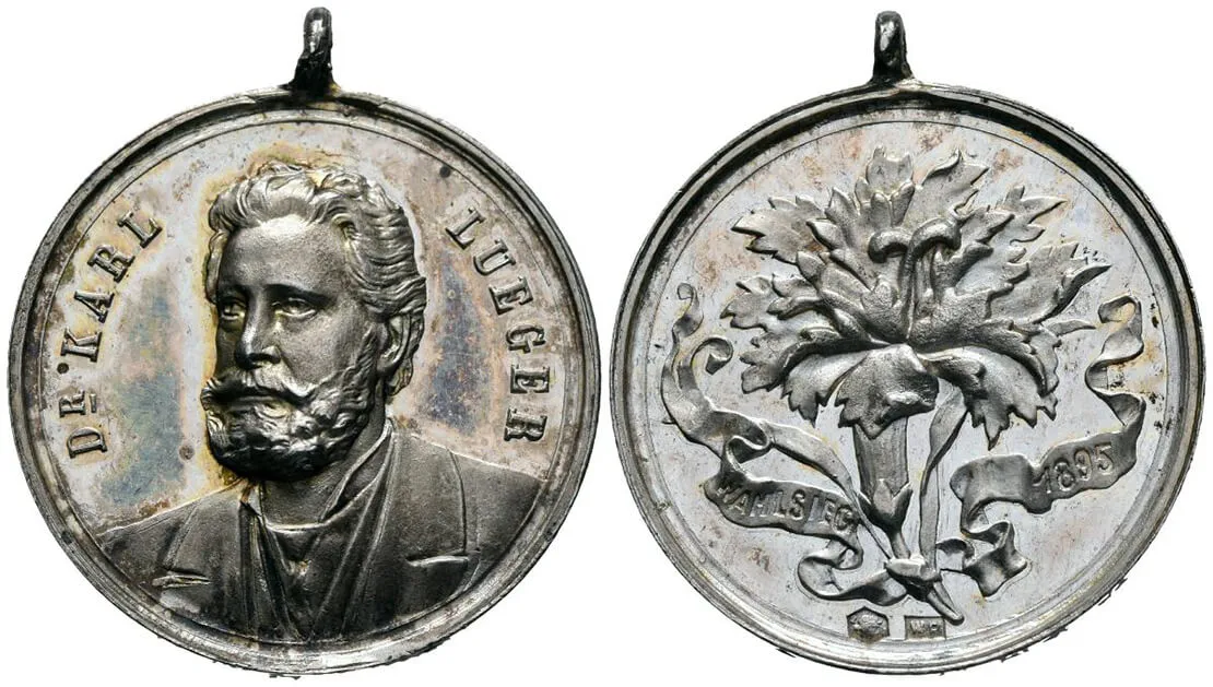 Wilhelm Pittner: Medaille auf den Wahlsieg Karl Luegers, 1895, Wien Museum  