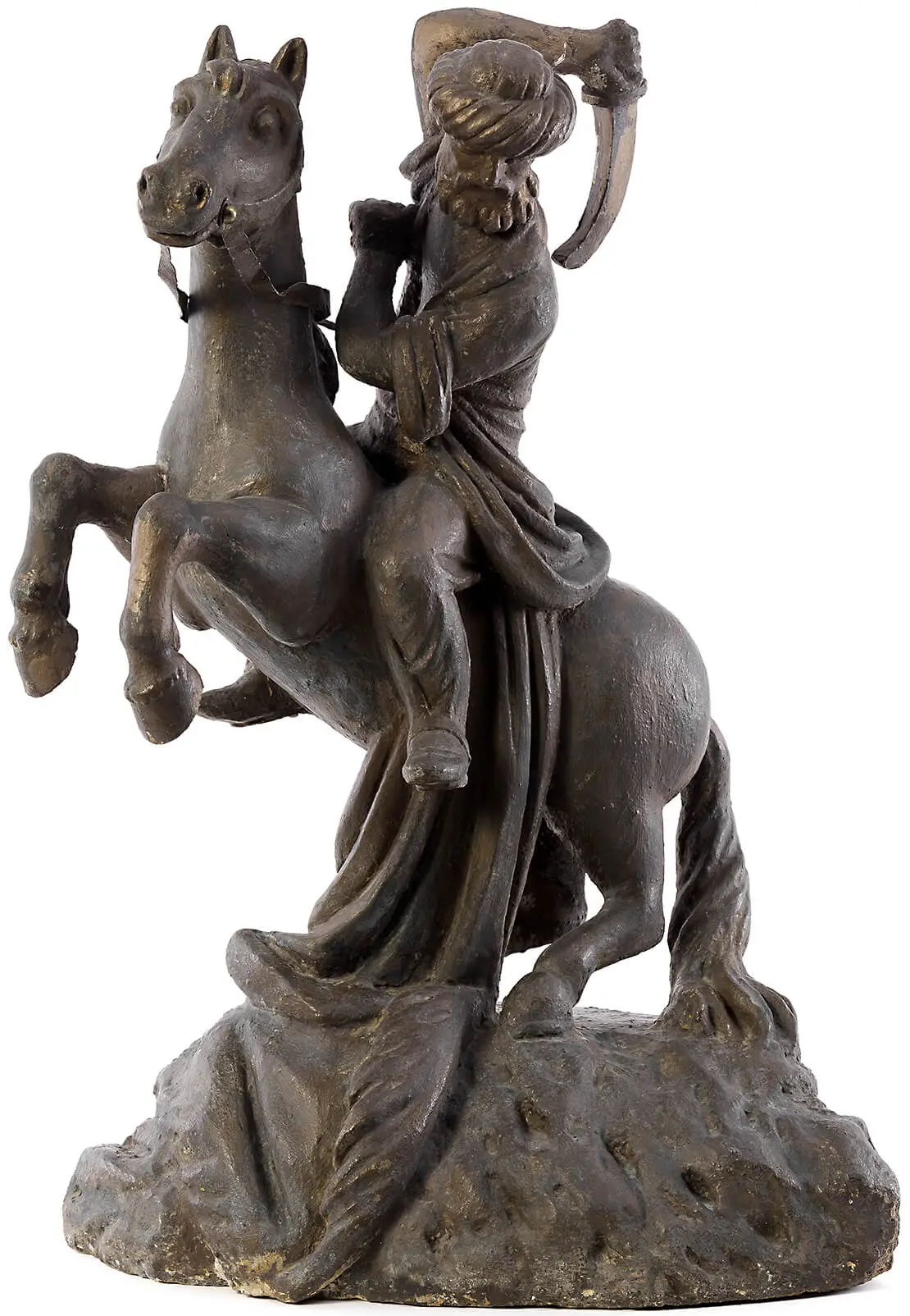 Figur eines Türken zu Pferd, Hauszeichen des „Türkenhauses“ Schottenhofgasse 1, Sandstein, Ende 18. Jahrhundert, Wien Museum.