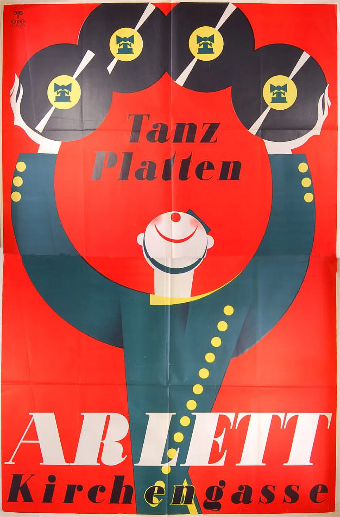 Möglicherweise auch für Schlurfs interessant: Werbung für ein Schallplattengeschäft in der Kirchengasse, 1937, Gestaltung: Otto-Plakate (Otto Löbl), Wienbibliothek im Rathaus, Plakatsammlung P-22705  