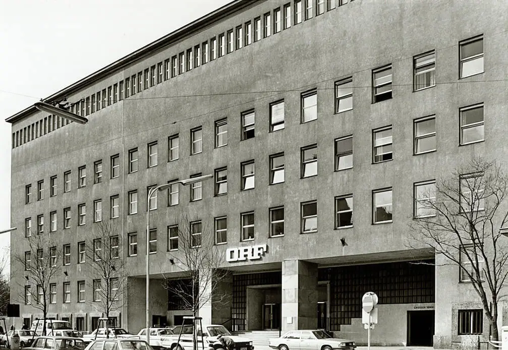 Das Wiener Funkhaus in der Argentinierstraße auf einem Foto von Margherita Spillutini aus dem Jahr 1984, Wien Museum