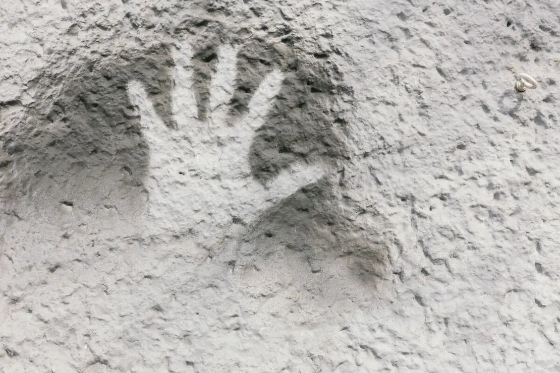 Schablonen-Graffito an der Hausmauer Neulinggasse 8, Foto: Elodie Grethen