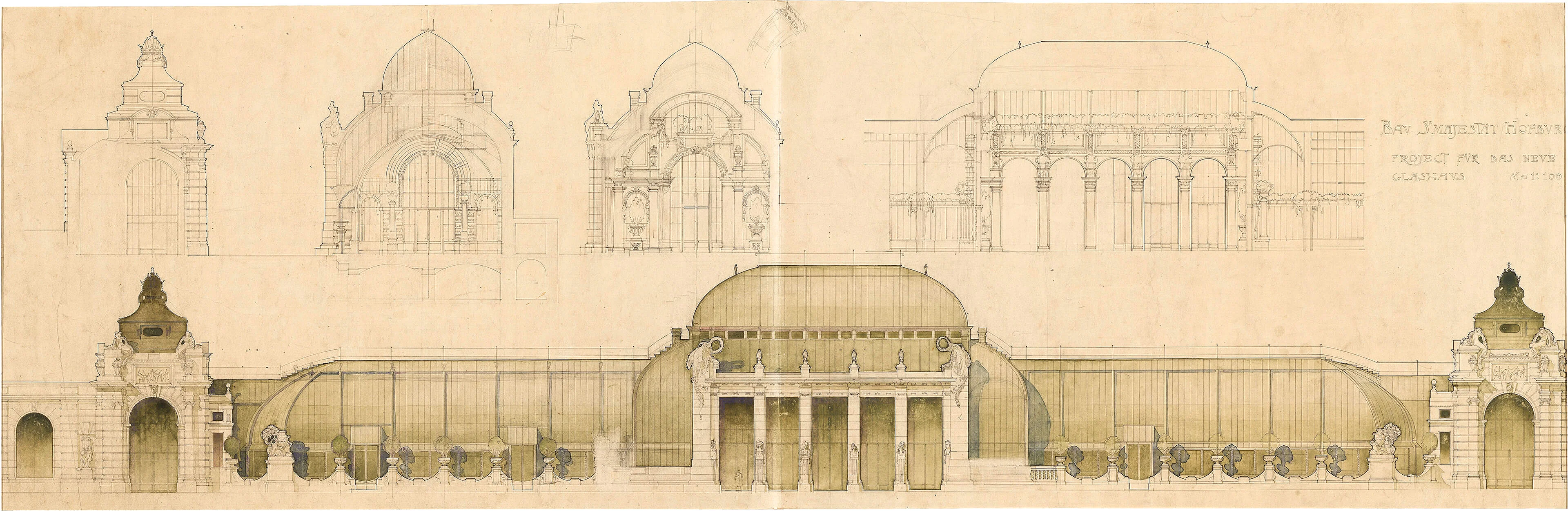 Friedrich Ohmann, Glashaus im Burggarten, nach 1903, Wien Museum, Inv.-Nr. 106900  