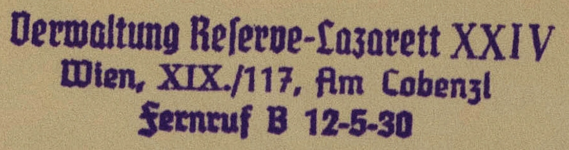 Der Stempel des Reserve-Lazaretts von 1941  