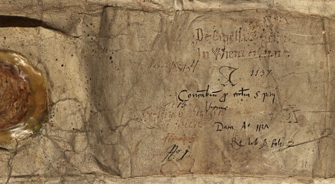 Mauterner Tauschvertrag, Detail, München, Bayerisches Hauptstaatsarchiv, Hochstift Passau Urkunden (802-1808) 39, in: Monasterium.net 