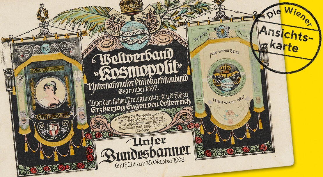 Ansichtskarte des „Weltverbands Kosmopolit“ in Nürnberg, 1908, Sammlung Lukan, Wien