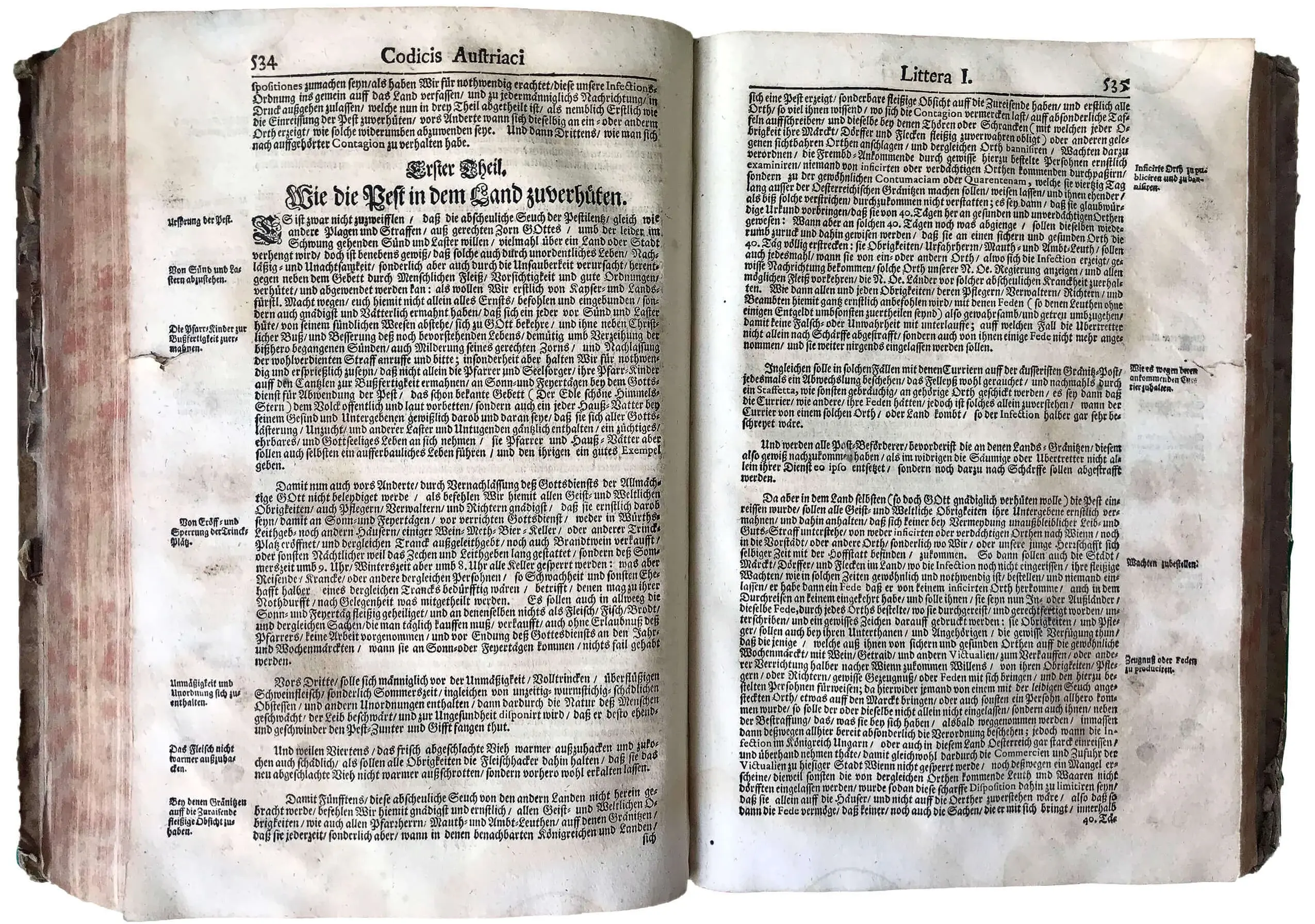  Infektions-Ordnung vom 1. Oktober 1680, in: Codicis Austriaci, Wien 1704, S. 534-535.  