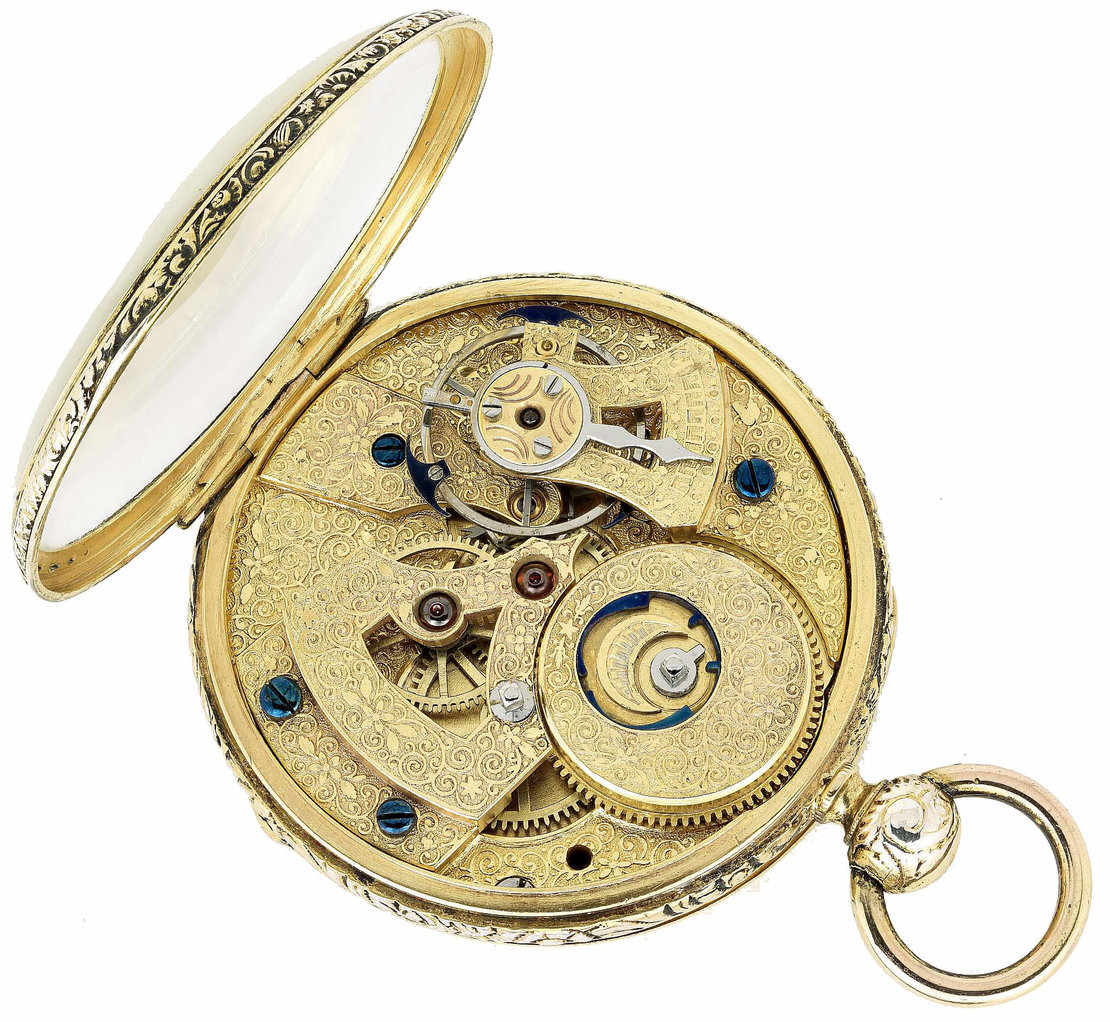 Taschenuhr, um 1800: Verzierung und technische Ausführung, die üblicherweise nur für den Export nach China vorgenommen wurde, Wien Museum 