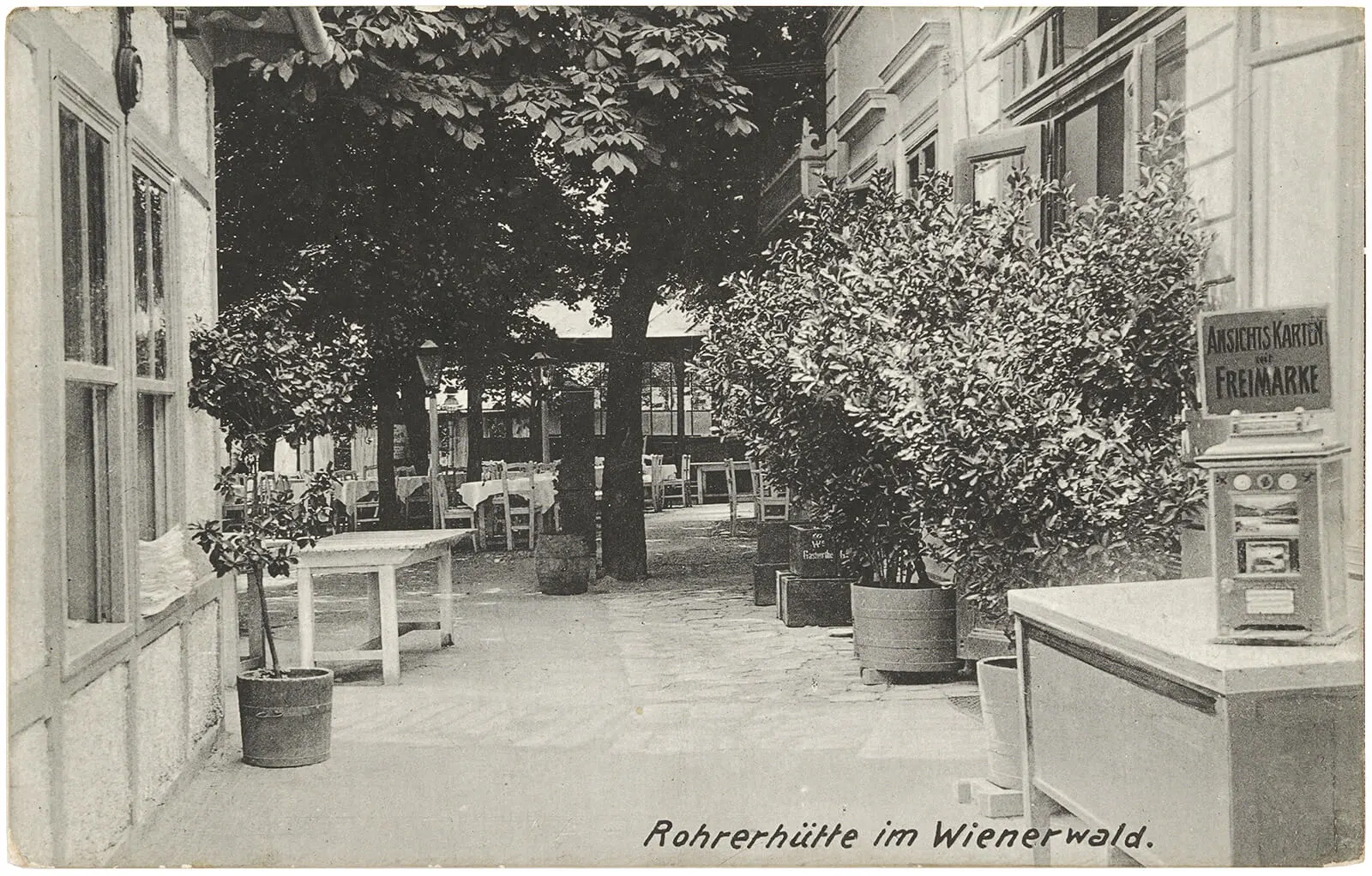 Ansichtskarte von der Rohrerhütte mit Automaten, 1906, Verlag Rudolf Fuchs, Wien, Sammlung Lukan  