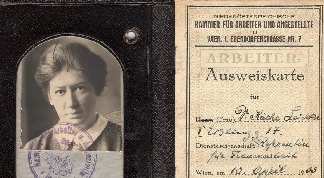 Arbeiter-Ausweiskarte von Käthe Leichter, 1933, Institut für Historische Sozialforschung