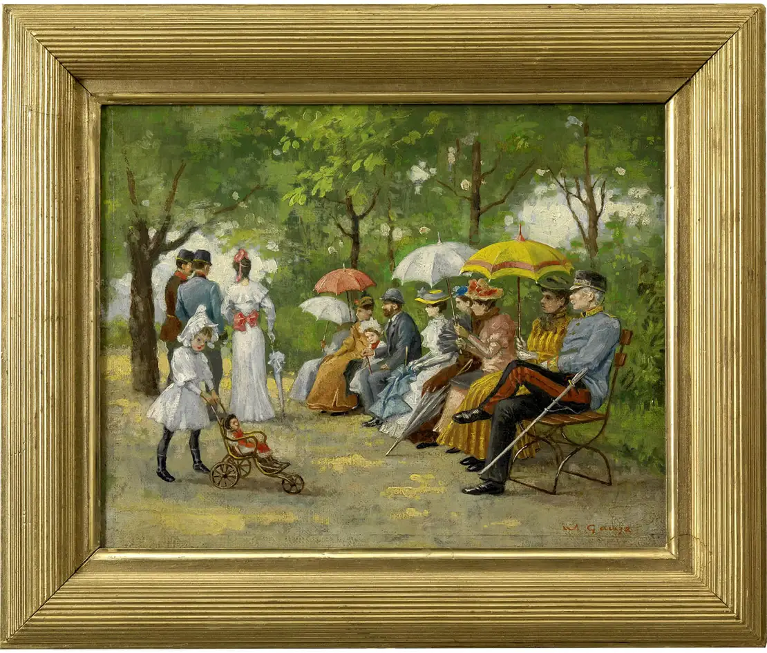 Wilhelm Gause: Die Lästerallee im Wiener Prater, Öl auf Leinwand, um 1895, Wien Museum  