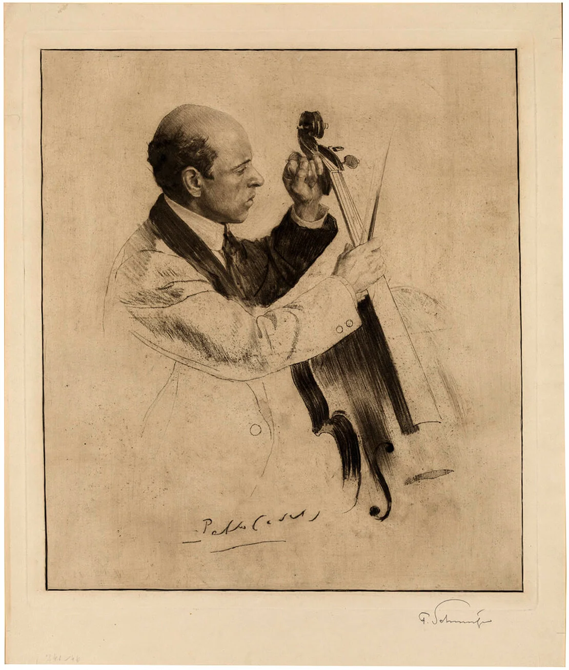 Ferdinand Schmutzer: Der Cellist Pablo Casals, 1914, Wien Museum